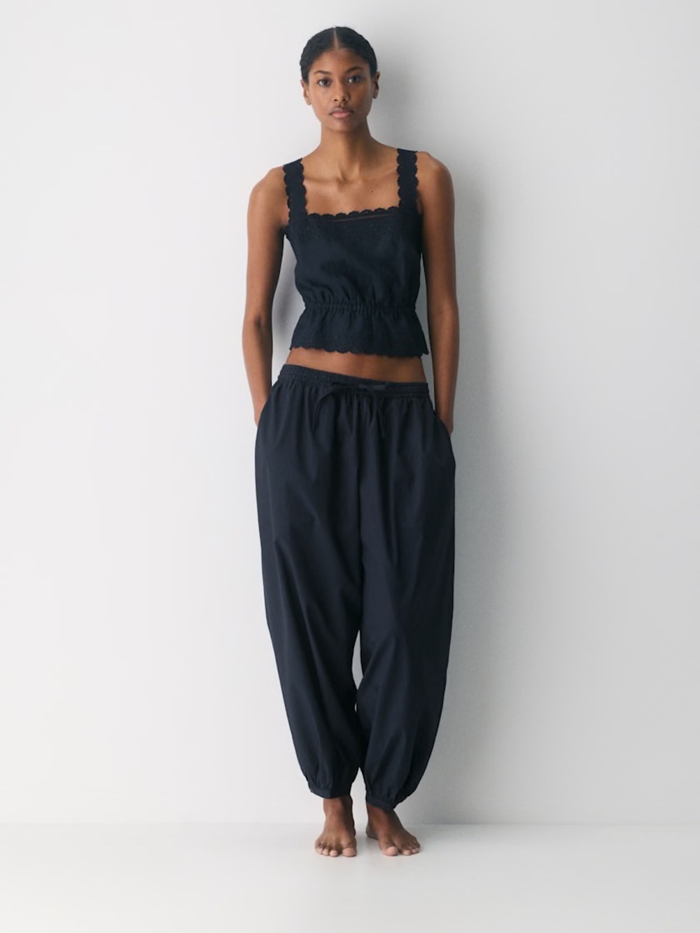 Aritzia Little Moon Driftline Linen Top Admiral Medium NWT - Picture 2 of 10